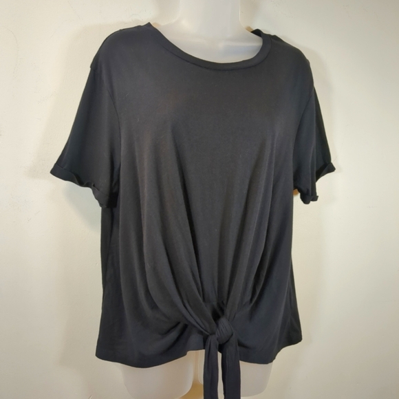 Z Supply The Front Crew Tee Women's Black Tie-Front Women's Top ,NWT Size L - Picture 1 of 5